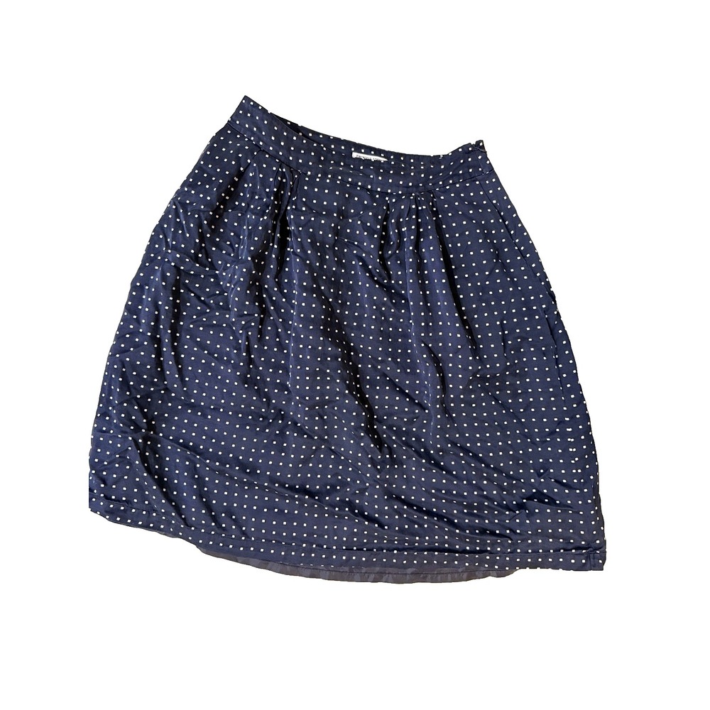Pendleton Skirt Womens 8 Navy Blue‎ Polka Dot A-Line Pleated Pockets Knee Length